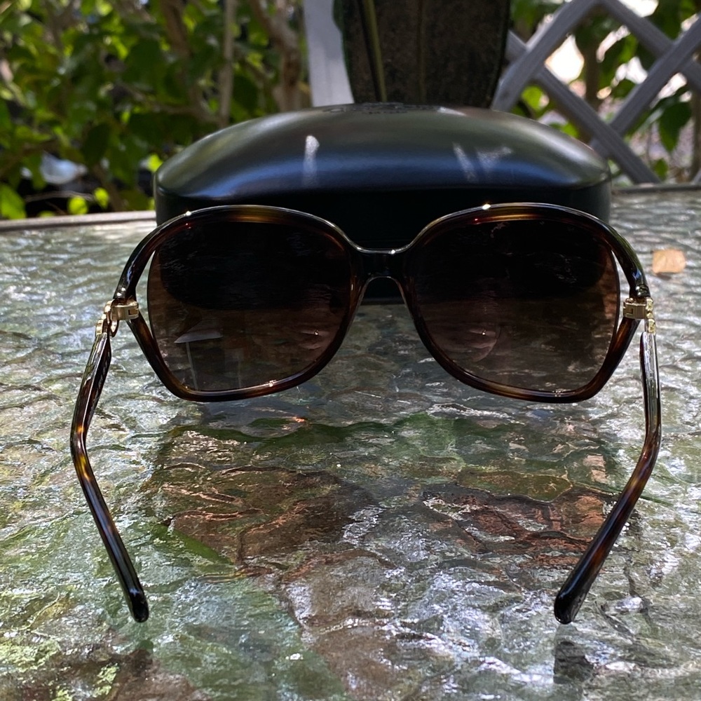 Coach Tortoise & Gold Logo Sunglasses - Picture 12 of 16